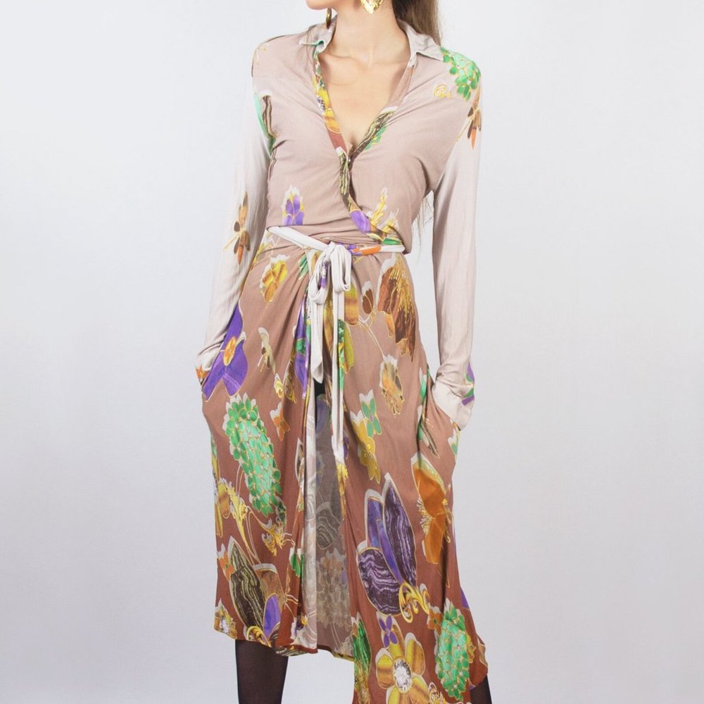 Roberto Cavalli – Authentic Long sleeve wrap dress